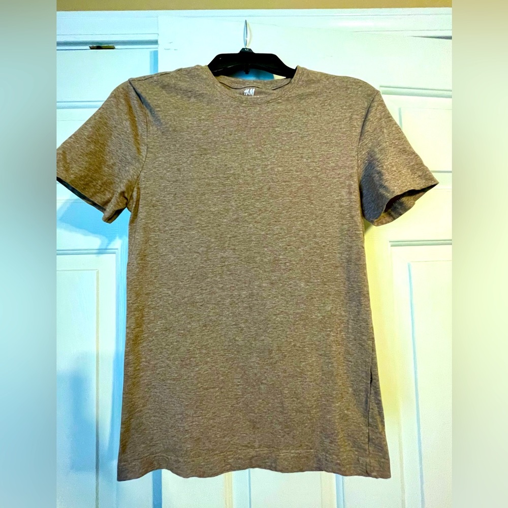 Men’s, H&M, SMALL, Slim Fit Tee Shirt, Tan